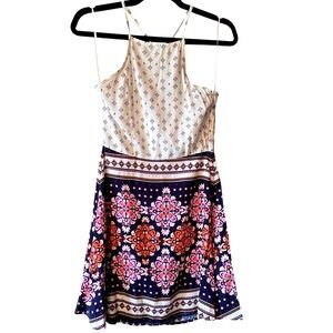 Divided H & M  Halter Dress Floral Print‎ Sleeveless Casual Summer Dress Size 4